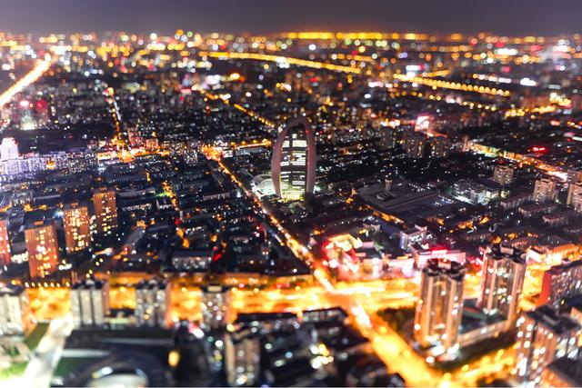 俯瞰北京的夜